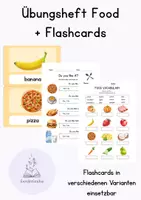 Vorschau - Arbeitsblätter - Übungsheft und Flashcards Food - Deckblatt