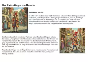 Vorschau - Mal- und Bastelvorlagen - Sage zum Lesen & Ausmalen – Der Rattenfänger von Hameln + Präsentation - Seite 2