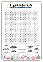 Vorschau - Arbeitsblätter - Europäische Union - Suchsel / Wortgitter (5 Versionen) - Seite 2
