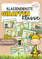 Vorschau - Poster - Giraffenklasse | Klassendienste | Klassenraum verschönern | Classroom Management - Deckblatt