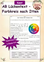 Vorschau - Arbeitsblätter - Kunst AB: Farbkreis nach Itten - Farbenlehre Klasse 5/6 - Deckblatt
