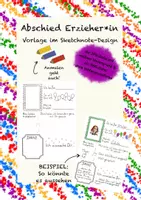 Vorschau - Mal- und Bastelvorlagen - Abschied Erzieher*in - Vorlage im Sketchnote-Design - Deckblatt