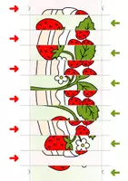 Vorschau - Mal- und Bastelvorlagen - Agamograph - Zickzack-Bild - Faltbild mit Erdbeeren - Seite 2