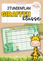 Vorschau - Mal- und Bastelvorlagen - Giraffenklasse | Geburtstagsschild für Bilderrahmen - Deckblatt