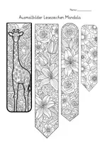 Vorschau - Arbeitsblätter - Mandala Lesezeichen – 9 Ausmalvorlagen 🌸 - Seite 1