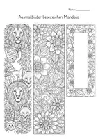 Vorschau - Arbeitsblätter - Mandala Lesezeichen – 9 Ausmalvorlagen 🌸 - Seite 3