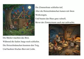 Vorschau - Mal- und Bastelvorlagen - Sage zum Lesen & Ausmalen – Die Heinzelmännchen + Präsentation - Seite 3