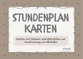 Vorschau - Poster - Stundenplan Karten zur Visualisierung - Deckblatt