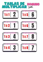 Vista previa - Unidades / Secuencias / Situaciones de Aprendizaje - DOMINÓ MATEMÁTICO DE MULTIPLICACIONES - página 1