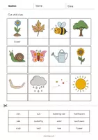 Aperçu - Matériel pour travaux manuels / dessin - Garden / Jardin: Cut and Glue (Fiche d'exercices d'anglais) - Page 2