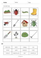 Aperçu - Matériel pour travaux manuels / dessin - Garden / Jardin: Cut and Glue (Fiche d'exercices d'anglais) - Page 3