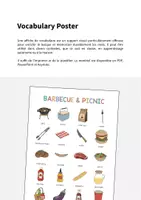 Aperçu - Affichage - Barbecue & Picnic / Barbecue et pique-nique: Vocabulary Poster (Affiche pour le cours d'anglais) - Page 1