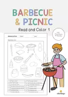 Aperçu - Cartes d'exercices - Barbecue & Picnic / Barbecue et pique-nique: Read and Color 1 (Fiche d'exercices d'anglais) - Page de couverture
