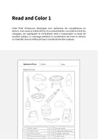 Aperçu - Cartes d'exercices - Barbecue & Picnic / Barbecue et pique-nique: Read and Color 1 (Fiche d'exercices d'anglais) - Page 1