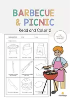 Aperçu - Cartes d'exercices - Barbecue & Picnic / Barbecue et pique-nique: Read and Color 2 (Fiche d'exercices d'anglais) - Page de couverture