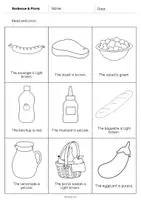 Aperçu - Cartes d'exercices - Barbecue & Picnic / Barbecue et pique-nique: Read and Color 2 (Fiche d'exercices d'anglais) - Page 3
