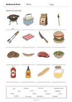 Aperçu - Fiches - Barbecue & Picnic / Barbecue et pique-nique: Vocabulary Worksheet 1 (Fiche d'exercices d'anglais) - Page 3