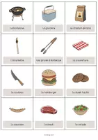 Aperçu - Fiches - Barbecue & Picnic / Barbecue et pique-nique: Vocabulary Cards (Cartes de mots) - Page 2