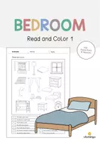 Aperçu - Cartes d'exercices - Bedroom / Chambre: Read and Color 1 (Fiche d'exercices d'anglais) - Page de couverture
