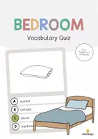 Aperçu - Jeux - Bedroom / Chambre: Vocabulary Quiz (Jeu de questions pour le cours d'anglais) - Page de couverture