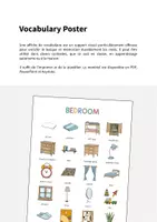 Aperçu - Affichage - Bedroom / Chambre: Vocabulary Poster (Affiche pour le cours d'anglais) - Page 1