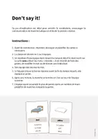 Aperçu - Jeux - Bedroom / Chambre: Don’t say it! (Jeu pour le cours d'anglais) - Page 1