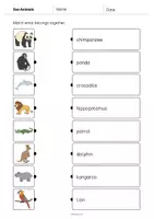 Aperçu - Cartes d'exercices - Zoo Animals / Animaux du zoo: Draw the lines 2 (Fiche d'exercices d'anglais) - Page 3