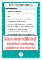 Vorschau - Arbeitsblätter - KOSTENLOS Lawinendiktat – Rechtschreibung spielend trainieren - Deckblatt