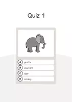 Aperçu - Jeux - Zoo Animals / Animaux du zoo: Vocabulary Quiz (Jeu de questions pour le cours d'anglais) - Page 3