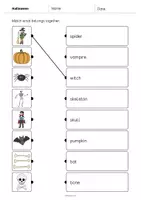 Aperçu - Cartes d'exercices - Halloween: Draw the lines 2 (Fiche d'exercices d'anglais) - Page 2