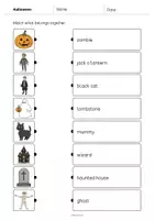 Aperçu - Cartes d'exercices - Halloween: Draw the lines 2 (Fiche d'exercices d'anglais) - Page 3