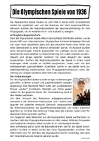 Vorschau - Arbeitsblätter - Die Olympischen Spiele von 1936 in Berlin - Seite 1