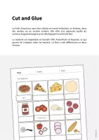 Aperçu - Matériel pour travaux manuels / dessin - Pizza: Cut and Glue (Fiche d'exercices d'anglais) - Page 1