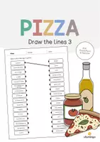 Aperçu - Cartes d'exercices - Pizza: Draw the lines 3 (Fiche d'exercices d'anglais) - Page de couverture