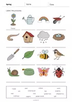 Aperçu - Fiches - Spring / Printemps: Vocabulary Worksheet 1 (Fiche d'exercices d'anglais) - Page 3
