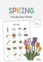Aperçu - Affichage - Spring / Printemps: Vocabulary Poster (Affiche pour le cours d'anglais) - Page de couverture