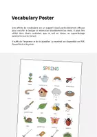 Aperçu - Affichage - Spring / Printemps: Vocabulary Poster (Affiche pour le cours d'anglais) - Page 1