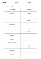 Aperçu - Tests - Spring / Printemps: Vocabulary Mini Test (Test pour le cours d'anglais) - Page 2