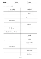 Aperçu - Tests - Spring / Printemps: Vocabulary Mini Test (Test pour le cours d'anglais) - Page 3