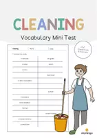Aperçu - Tests - Cleaning / Nettoyage: Vocabulary Mini Test (Test pour le cours d'anglais) - Page de couverture