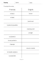Aperçu - Tests - Cleaning / Nettoyage: Vocabulary Mini Test (Test pour le cours d'anglais) - Page 2