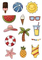 Vorschau - Mal- und Bastelvorlagen - Sommerzeit – Girlande & Mobile / Sommer Bastelvorlage - Seite 3