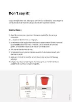 Aperçu - Jeux - Cleaning / Nettoyage: Don’t say it! (Jeu pour le cours d'anglais) - Page 1