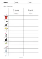 Aperçu - Fiches - Cleaning / Nettoyage: Vocabulary Worksheet 3 (Fiche d'exercices d'anglais) - Page 2