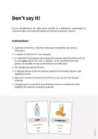 Aperçu - Jeux - Drinks / Boissons: Don’t say it! (Jeu pour le cours d'anglais) - Page 1