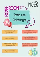 Vorschau - Arbeitsblätter - Escaperoom Terme und Gleichungen - Deckblatt
