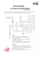 Vorschau - Arbeitsblätter - Rätsel - Wortfeld Terme und Gleichungen - Deckblatt