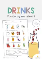 Aperçu - Fiches - Drinks / Boissons: Vocabulary Worksheet 1 (Fiche d'exercices d'anglais) - Page de couverture