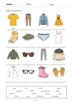 Aperçu - Fiches - Clothes / Vêtements: Vocabulary Worksheet 1 (Fiche d'exercices d'anglais) - Page 3