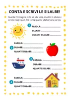 anteprima - Esercizi - 40 Parole per Esercitarsi sulle Sillabe! - Pagina 1